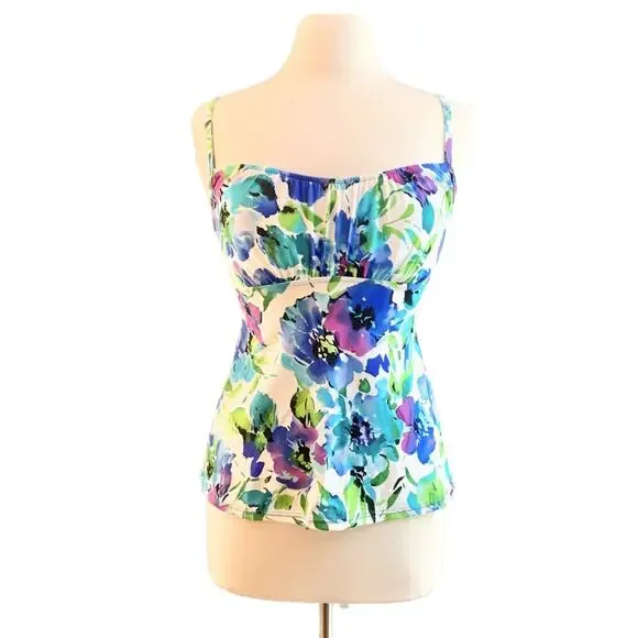 White Floral Tankini - Picture 1 of 11